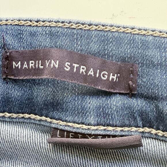 NYDJ Jeans Size 12 Blue Denim Marilyn Straight Leg Classic Stretch Capsule - Picture 7 of 9
